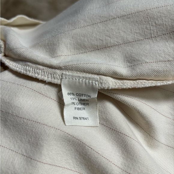 J. JILL LINEN BLEND CREAM AND GOLD STRIPE DRESSY BUSINESS FLARE SKIRT SZ 14 - Picture 5 of 7